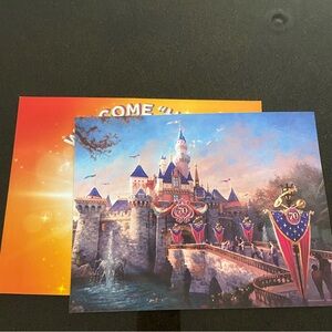 Castle Illustration with Orange and Blue Accents